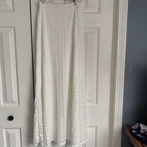 White lace maxi skirt
